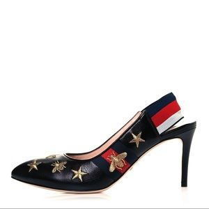Gucci web bee Slingback heels